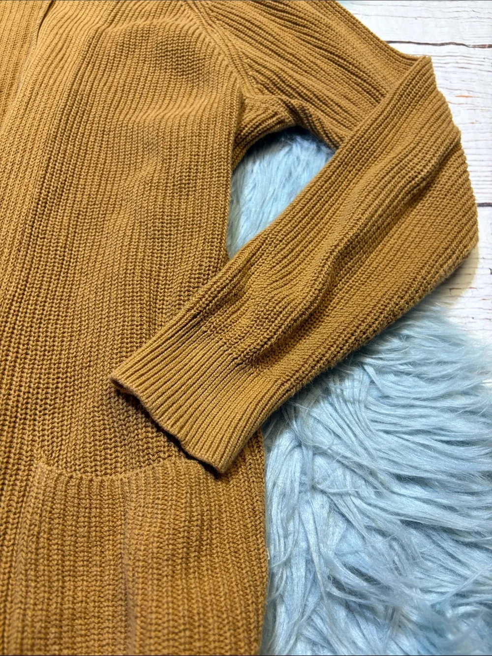bp Mustard Open-Front Cardigan Knit Sweater sz M